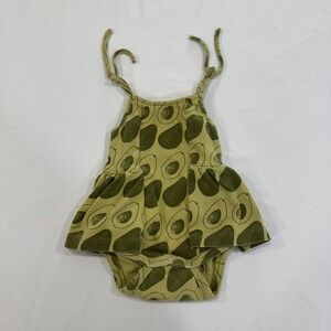 Kate Quinn Avocado Ballerina Bubble Romper Baby 6-12m Green Organic Cotton Boho